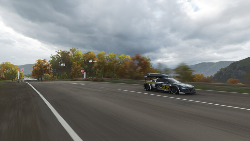 Race Car on Road — Gray