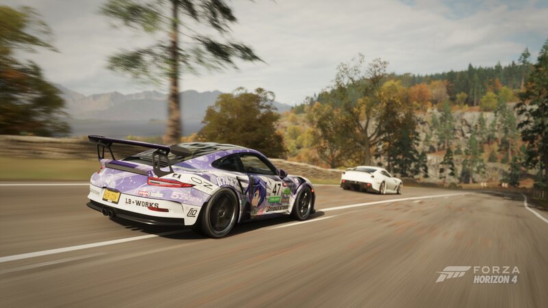 Race Car on Road — Purple