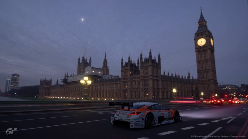 Race Car on Street — Gray, Dramatic