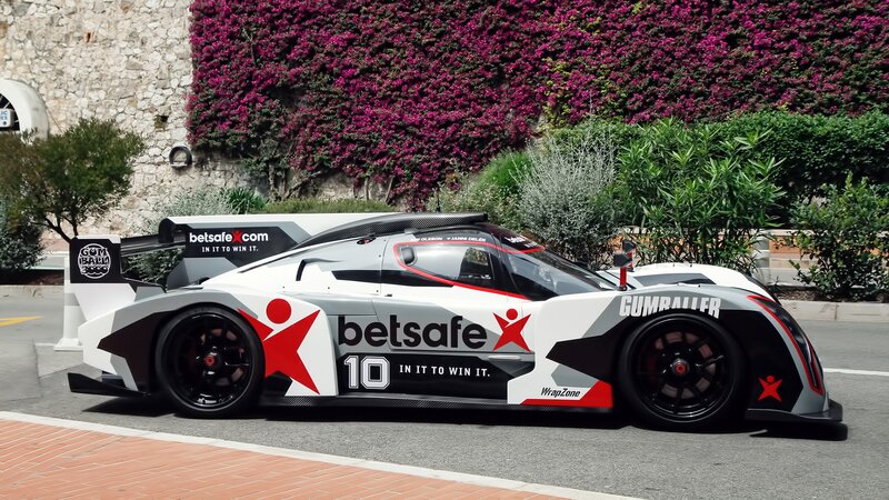 Race Car on Street — White