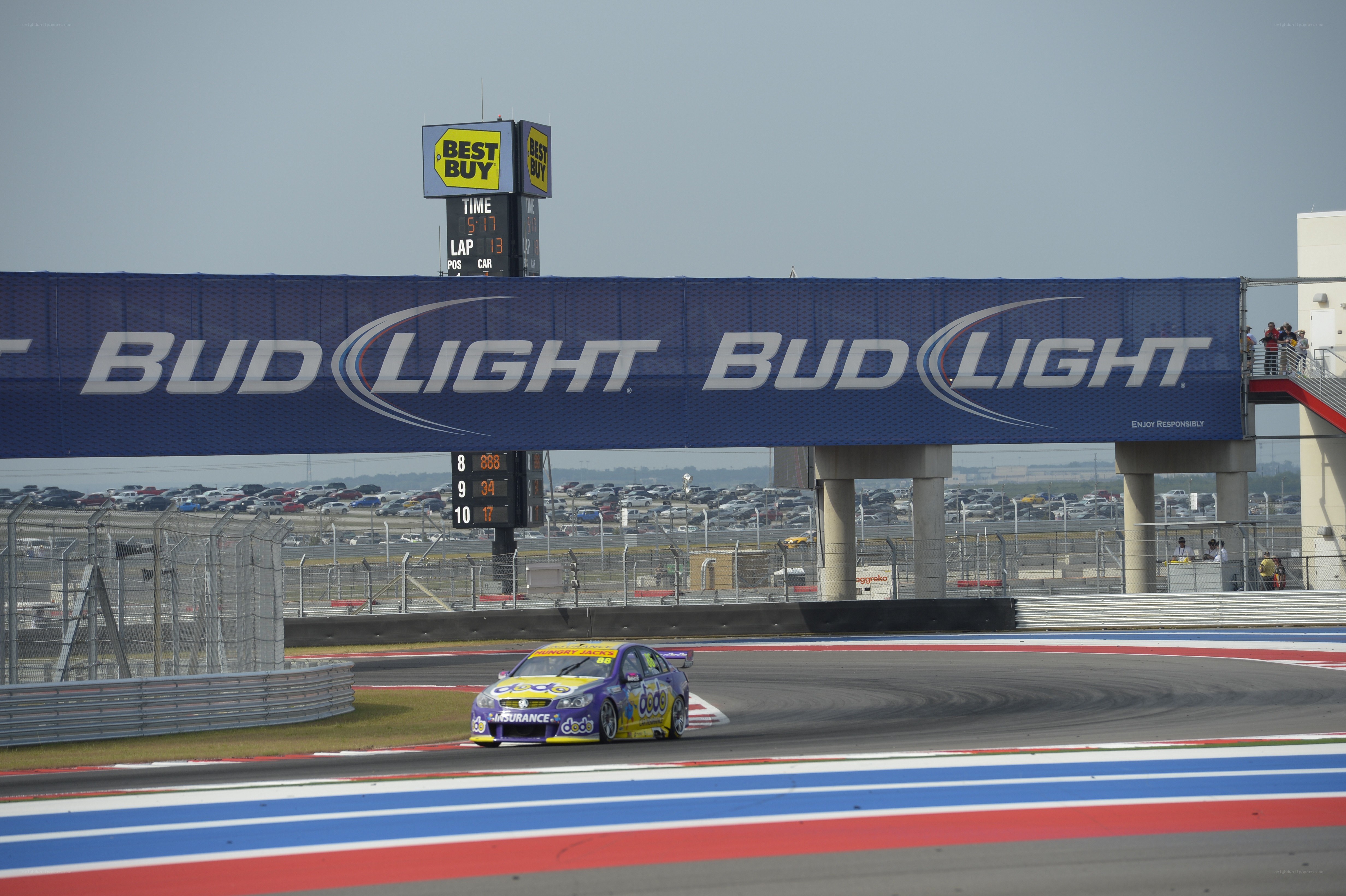 Race car on track at circuit