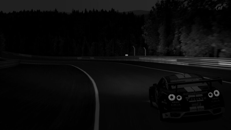 race car on track at night