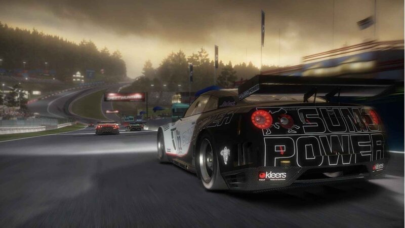 Race Car on Track — Black, Dramatic, Sunset, 3d Render, Race Cars