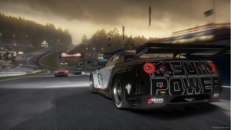 Race Car on Track — Black, Dramatic, Sunset, 3d Render