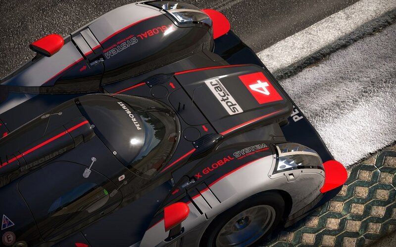 Race Car on Track — Black, Dynamic, 3d Render