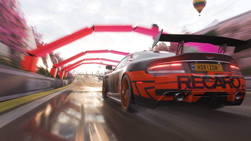 Race Car on Track — Black, Dynamic, Afternoon, 3d Render