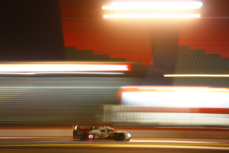 Race Car on Track — Black, Dynamic, Night, Photograph, Lights