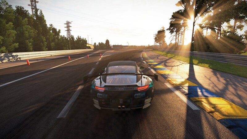 Race Car on Track — Black, Serene