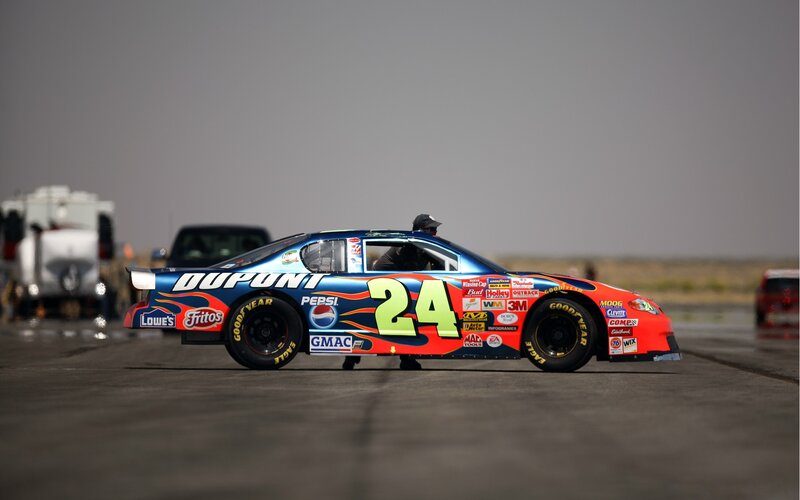 Race Car on Track — Blue, Calm