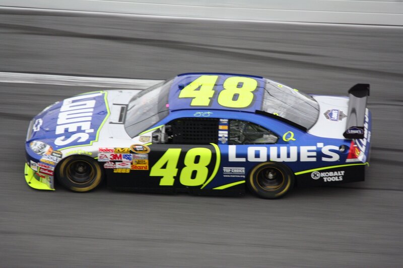 Race Car on Track — Blue, Dynamic, Photograph