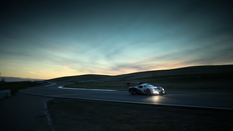 Race Car on Track — Dark Blue