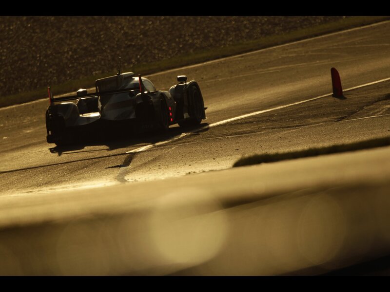 Race Car on Track — Gold, Dramatic