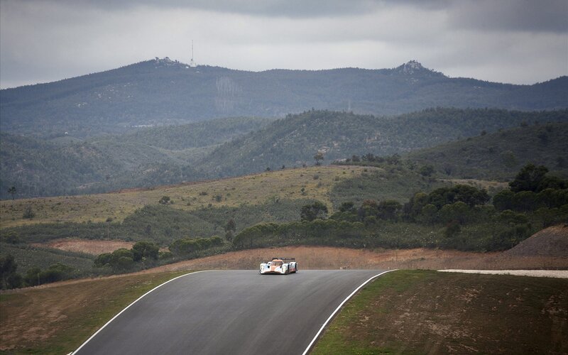 Race Car on Track — Gray, Serene