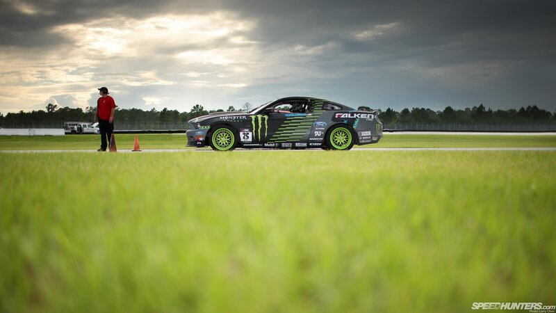 Race Car on Track — Green, Dramatic, Sunset