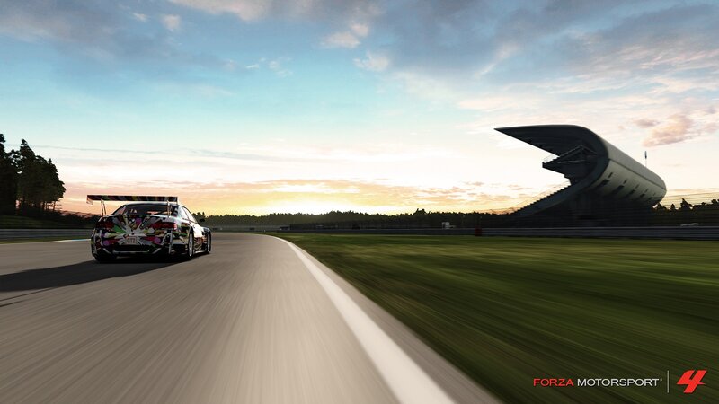 Race Car on Track — Green, Serene