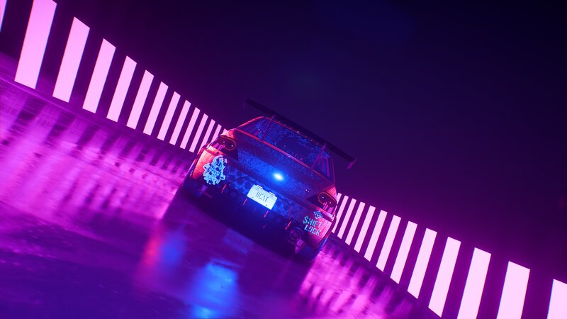 Race Car on Track — Purple