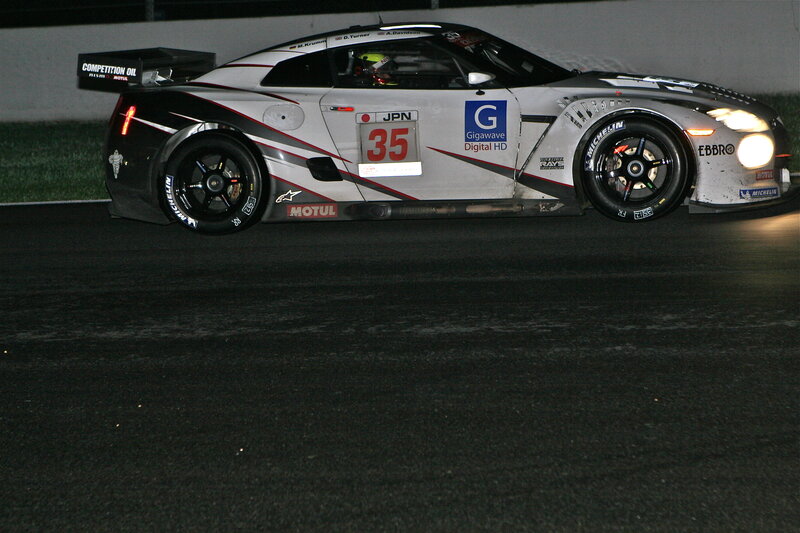 Race Car on Track — White, Dark