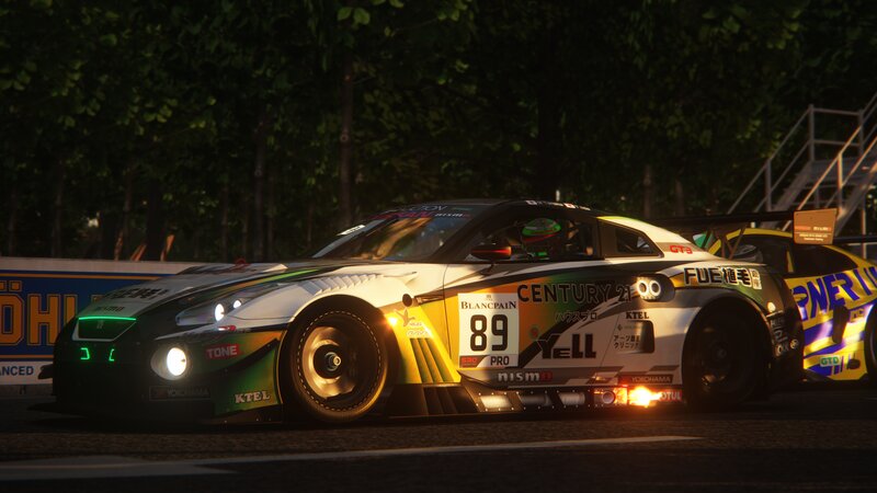 Race Car on Track — White, Dramatic, Sunset, 3d Render