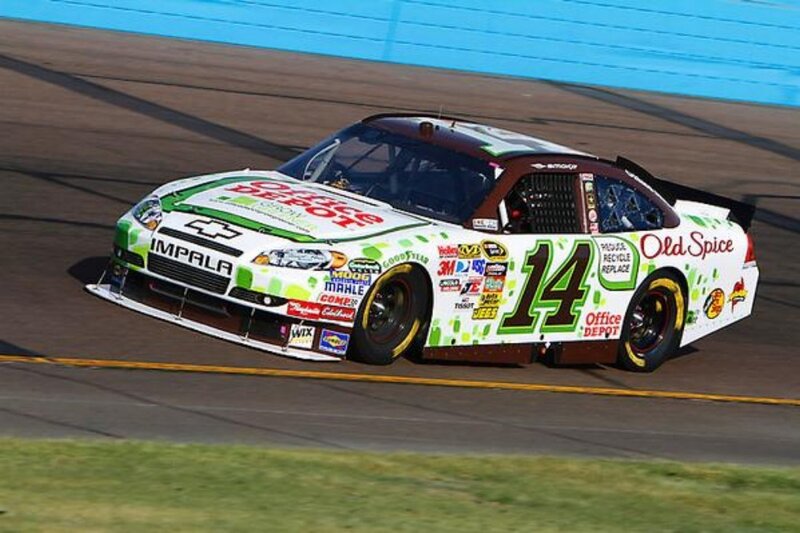 Race Car on Track — White, Dynamic, Afternoon, Photograph, Racing Stripe, Sponsor Logos