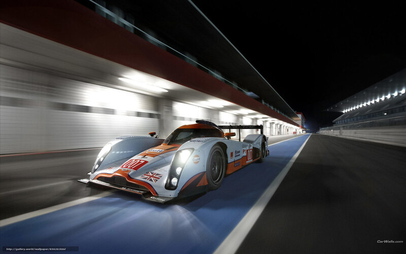 Race Car on Track — White, Dynamic, Night
