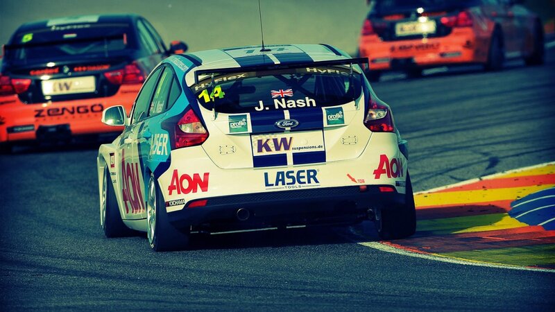 Race Car on Track — White, Dynamic, Photograph