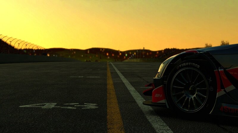 Race Car on Track — Yellow, Serene