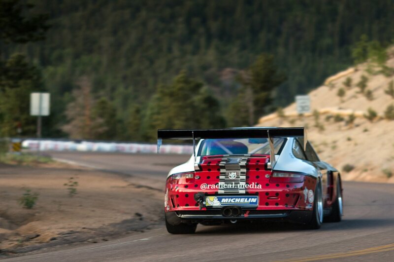 race car on winding road