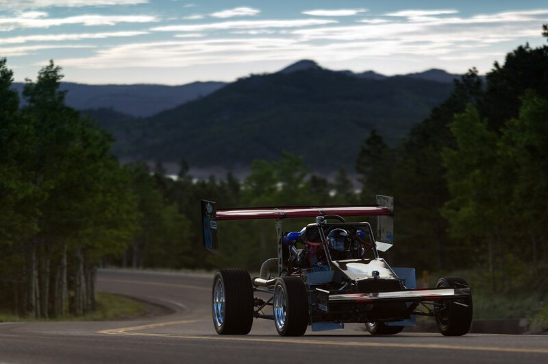 race car on winding road