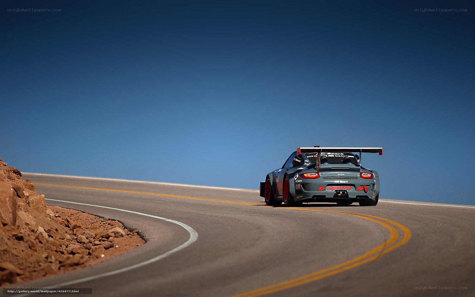 race car on winding road