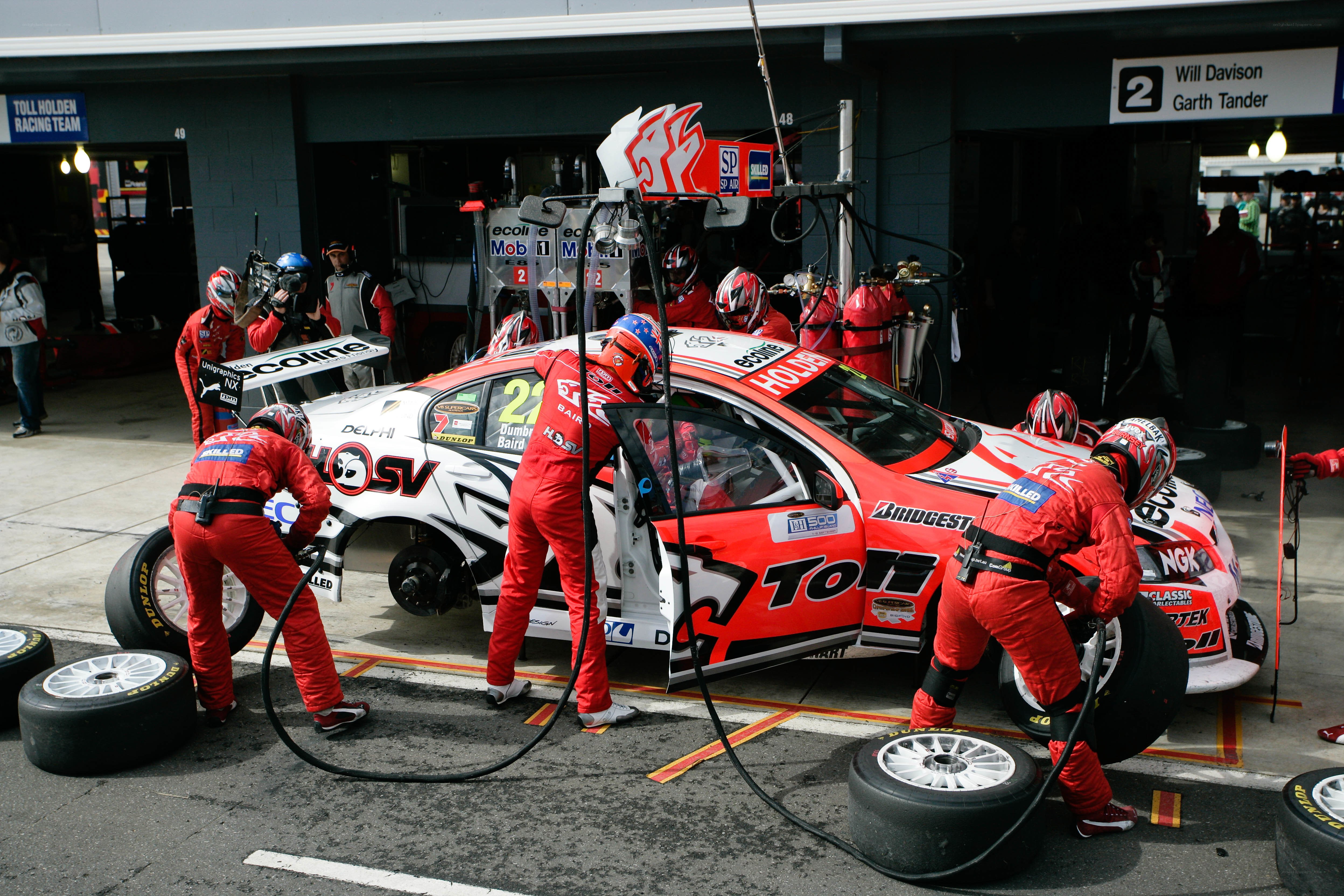 Race car pit stop