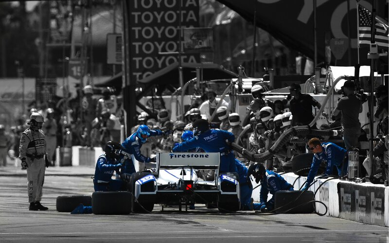 Race car pit stop