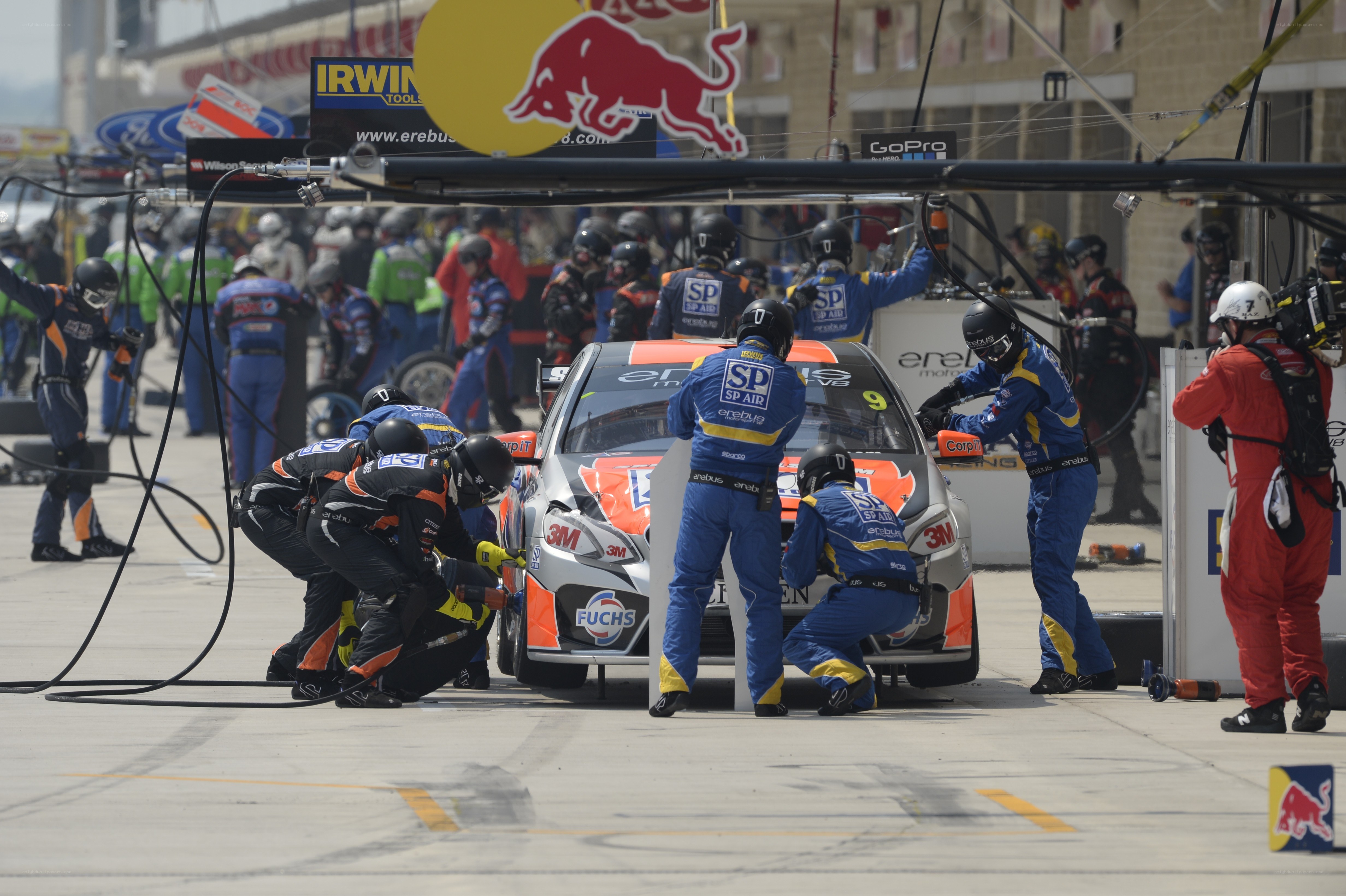 Race car pit stop