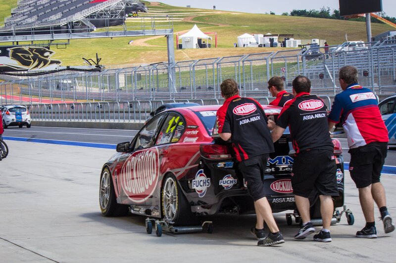 Race car pit stop