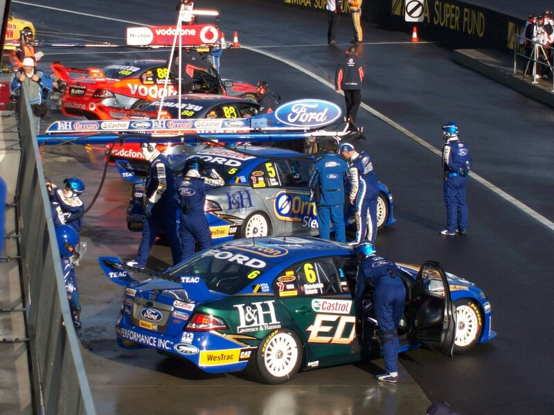Race car pit stop