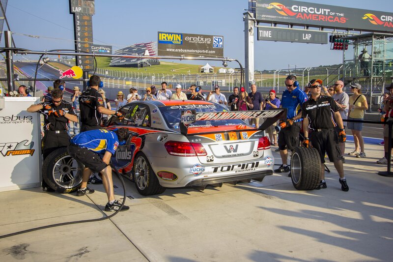 Race car pit stop at Circuit of the Americas