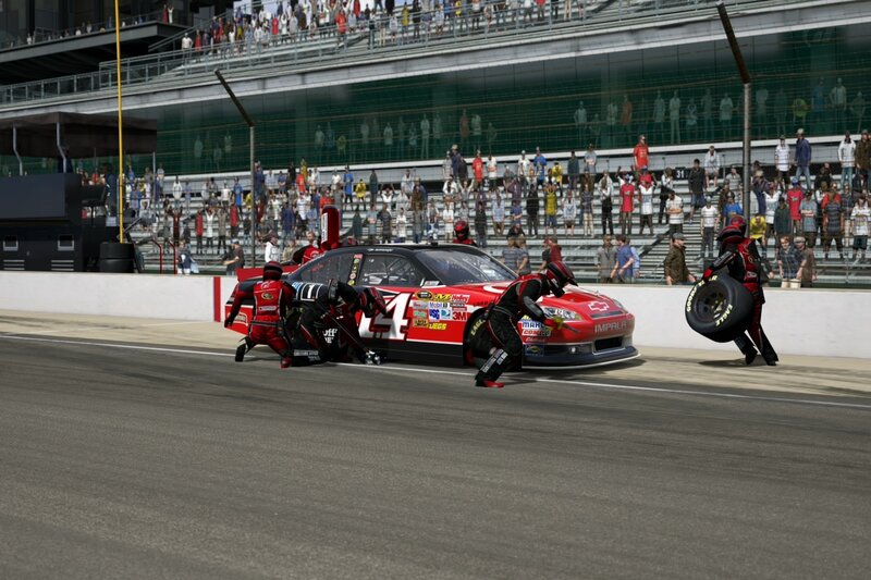 Race Car Pit Stop — Red, Dynamic, Afternoon
