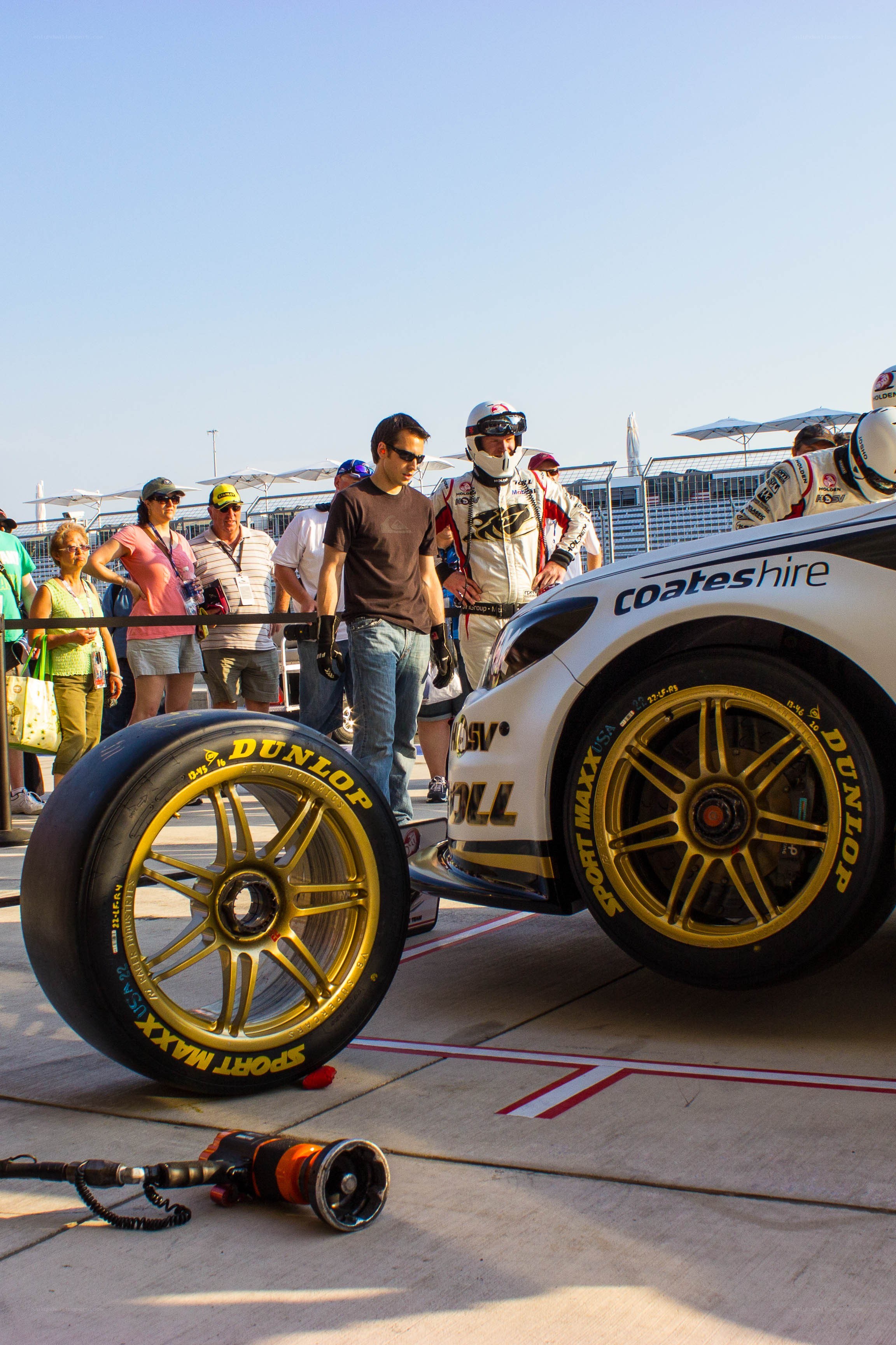 Race car pit stop scene