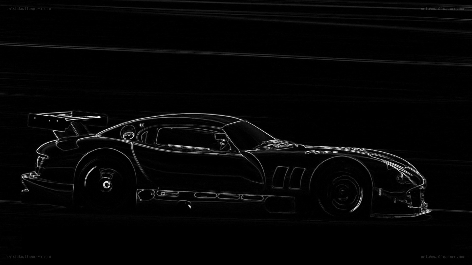 race car silhouette at night