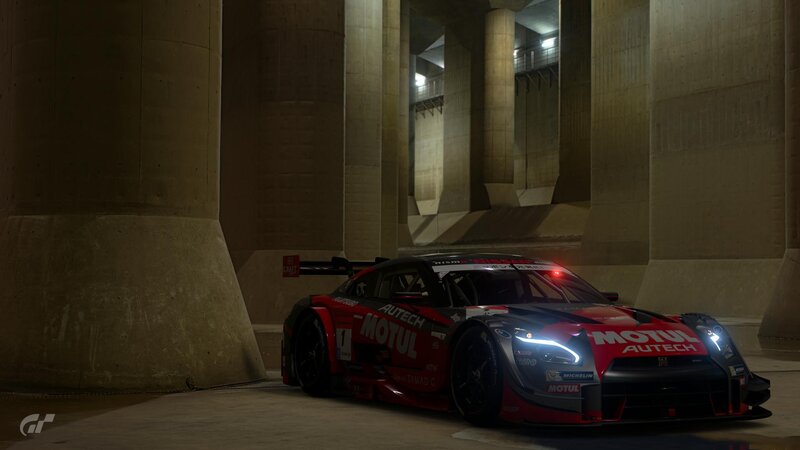 Race Car under Bridge
