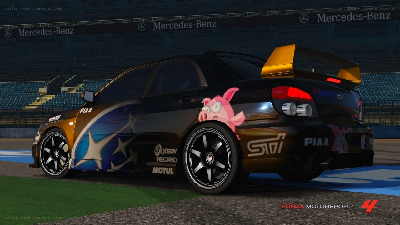 race car with cartoon pig