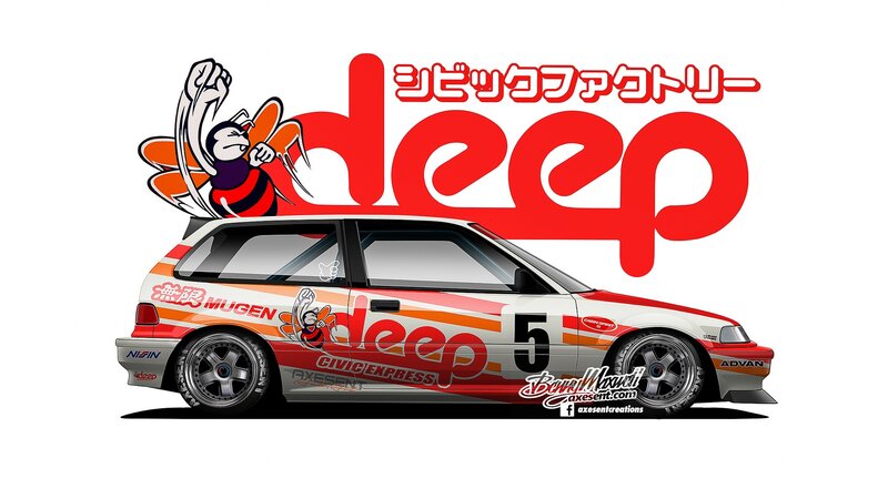 Race Car with Decals — Red