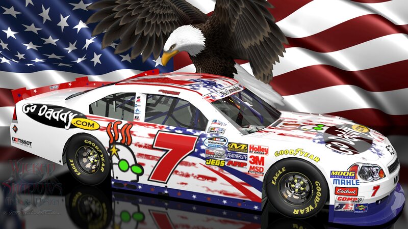 Race Car with Eagle — Red