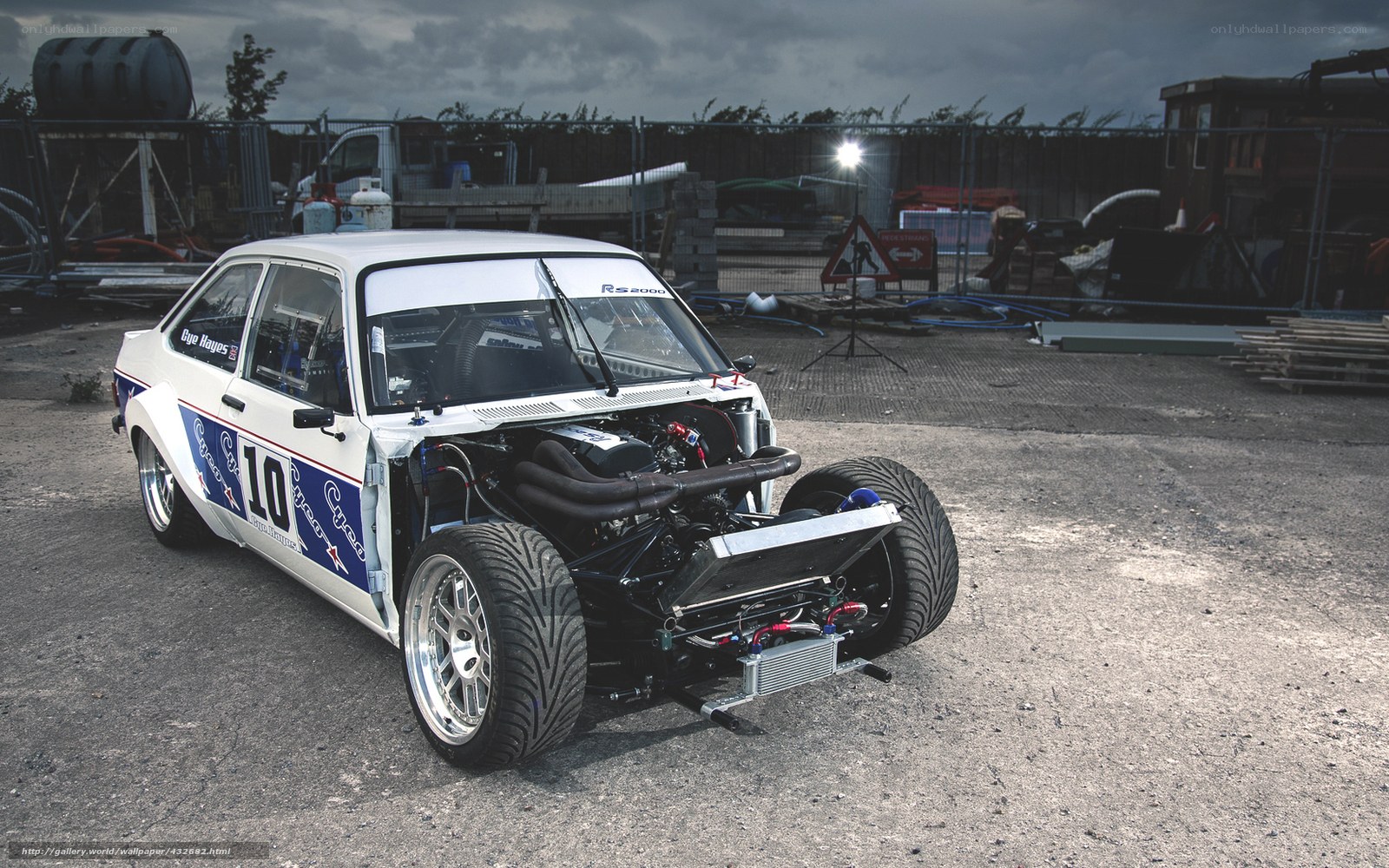 race car with exposed engine