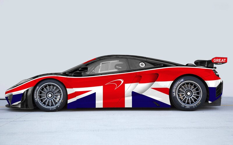 Race Car with Flag Livery