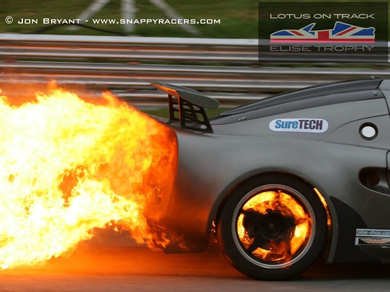 Race Car with Flames — Orange