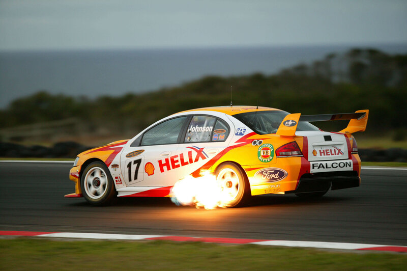 race car with flames