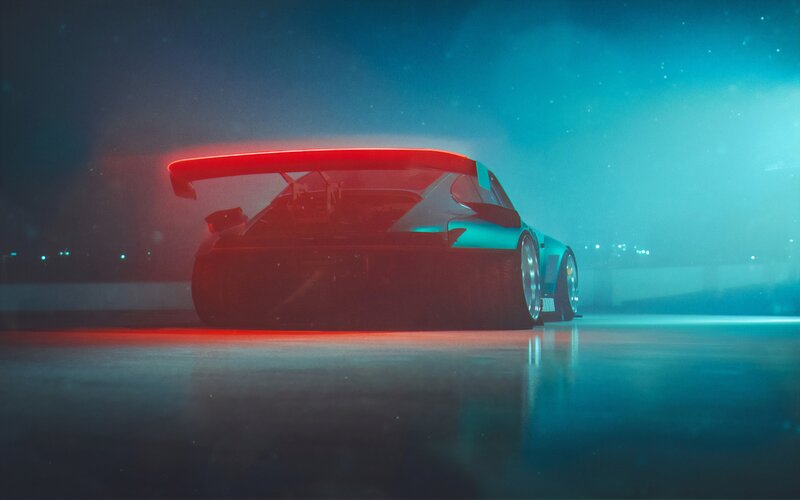 Race Car with Large Wing