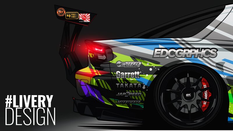 Race Car with Livery — Black