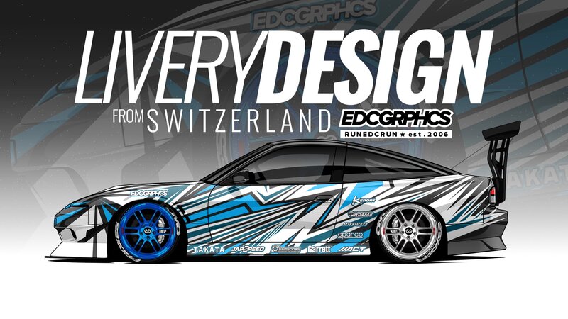 Race Car with Livery — Blue