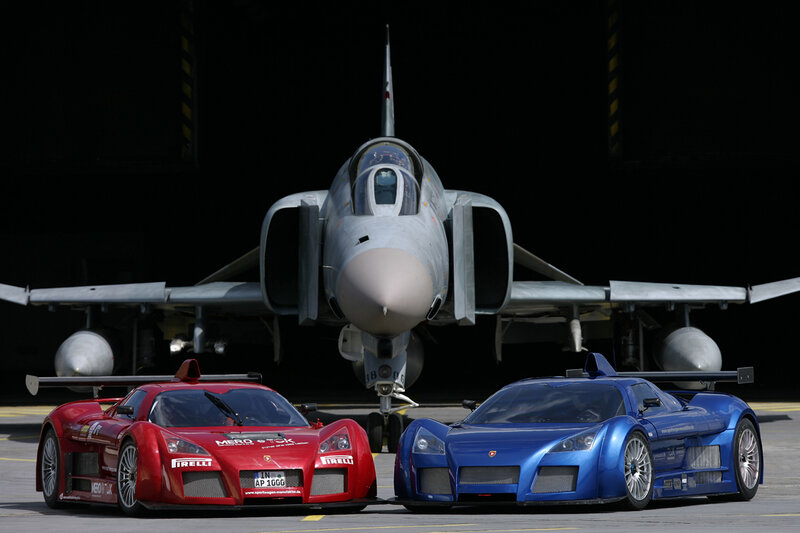 Race cars and fighter jet